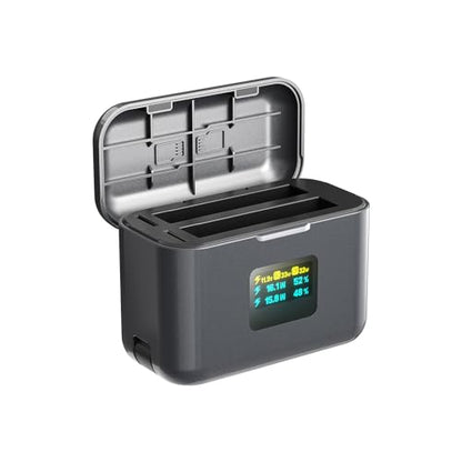 Versatile Two Channel Battery Charger, Smart Trickle Charging Hub, Ideal for Camera Batteries, Dual Slot Battery Pack Charger for All Day Filming Equipment
