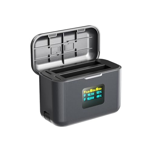 Yunseity Two Way Battery Charger for 360 X4 Air Fast Charge Station with LCD Screen 36W Dual Port Charging Compact Size for Outdoor Creators