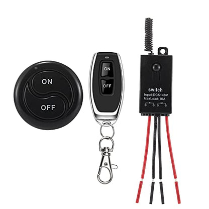 Mini Wireless Switch 12V,5V/12V/48V/10A Relay Remote Switch. | with 328FT Long Range for Track Lights,Car Led Light,Fan,Water Pump,DIY electronics. - color: 5V-48V Mini Remote switch-10A