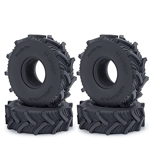 RCHUBAM 4PCS 1.0" Micro Crawler Tires Rubber Mud Tires for 1/18 TRX4M 1/24 Axial SCX24 90081 AXI00001 AXI00002 AXI00005 AXI00006 RC Crawler Car (62mm) - color: 62mm