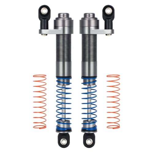 80-100mm Adjustable Threaded Oil Shocks for 1/10 RC Crawler SCX10 TRX4 D90 | CNC aluminum body with offset cap Dampers.Fits for Axial Capra VS4-10 90046 Tamiya LCG Cheater rigs.RC Car Upgrade Parts. - color: Titanium