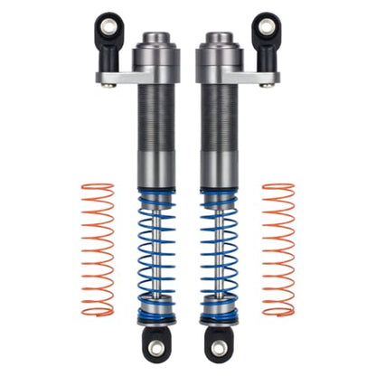 80-100mm Adjustable Threaded Oil Shocks for 1/10 RC Crawler SCX10 TRX4 D90 | CNC aluminum body with offset cap Dampers.Fits for Axial Capra VS4-10 90046 Tamiya LCG Cheater rigs.RC Car Upgrade Parts. - color: Titanium