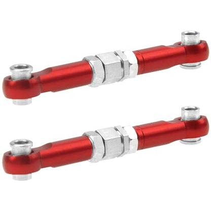 Share Goo 4Pcs ShareGoo Metal Steering Rod Servo Linkages Turnbuckle Compatible with Hyper Go MJX 16207 16208 16209 16210 H16BM H16GT H16DR 1/16 RC Car (Red) - color: Red
