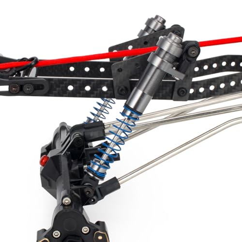 80-100mm Adjustable Threaded Oil Shocks for 1/10 RC Crawler SCX10 TRX4 D90 | CNC aluminum body with offset cap Dampers.Fits for Axial Capra VS4-10 90046 Tamiya LCG Cheater rigs.RC Car Upgrade Parts. - color: Titanium