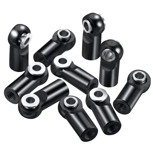 10Pcs/Set Metal M2.5 Link Tie Rod End Ball Joint for RC Model Car Boats Airplane Linkage Replacement Parts RC Links Linkage(Black) - color: Black