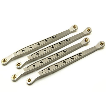 QUE-T 8 Pcs Aluminum Linkage Rod Arm Set/Upper and Lower Suspension Links Set of 8 for 1/10 Axial Wraith 90018 RC Truck (Titanium, Type A)