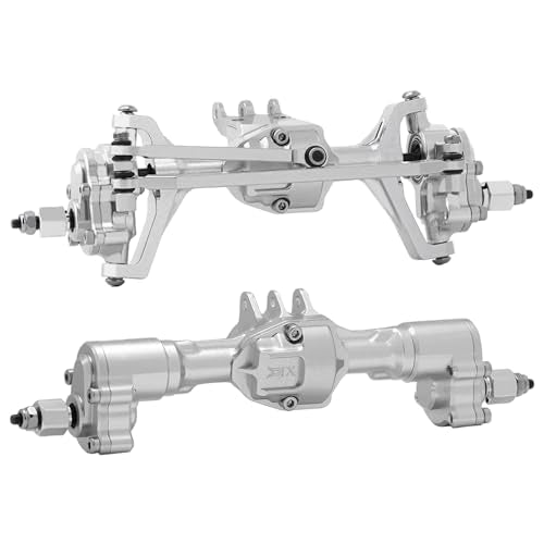 DJX CNC Aluminum RC Front & Rear Portal Axles Set +4mm Extended Complete Axles for 1/18 RC Rock Crawler Redcat Ascent-18 Upgrades Parts(Silver) - color: Silver