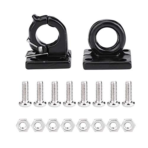 Simulation Trailer Buckle, Tow Lock Shackle Bracket Set, Metal Rescue Buckle Simulation Tow Hook for SCX10 Tamiya CC01 D90 D110 TF2 RC Car