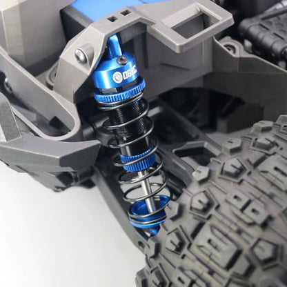 OGRC 92mm RC Shock Absorber for 1/16 Traxxas Mini Maxx XRT 1/10 TRX4 SCX10 | Aluminum, with Progressive Springs, Top-cap Bleeder Hole, Oil Shocks, Blue - color: Blue