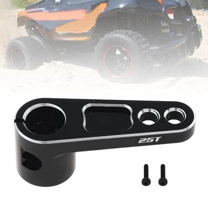 2Pcs CNC Aluminum 25T Servo Horn 25 Teeth Motor Steering Arm | Fit for Futaba Savox Power HD/Replacement for 1/8 1/10 RC Off-Road Crawler Drift Racing Car
