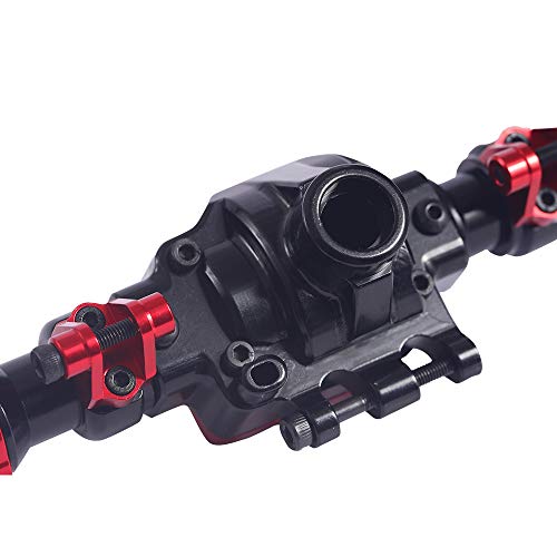 Aluminum Alloy Front and Rear Axle Housing Set for 1/10 Traxxas TRX4 RC Crawler Car, Replace Original Plastic Axles Housing (Red) - color: Red