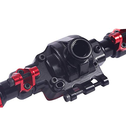 Aluminum Alloy Front and Rear Axle Housing Set for 1/10 Traxxas TRX4 RC Crawler Car, Replace Original Plastic Axles Housing (Red) - color: Red