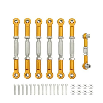 Rc Parts For Traxxas For Slash 1/10 4X4/2WD 1 Set Metal Turnbuckle Camber Link End Adjustable Kit RC Car Upgrade Parts Replacement Parts(Yellow) - color: Yellow