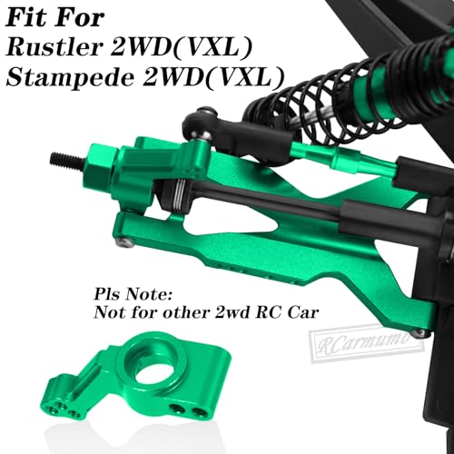 Upgrade Parts for Rustler/Stampede 2WD(VXL), Front/Rear Suspension A-Arms,Steering Blocks,Caster Blocks C-Hubs,Stub Axle Carriers,Shock Towers,Steering Bellcrank,RCarmumb Aluminum RC Hop-Up,Green - color: Green(1set)