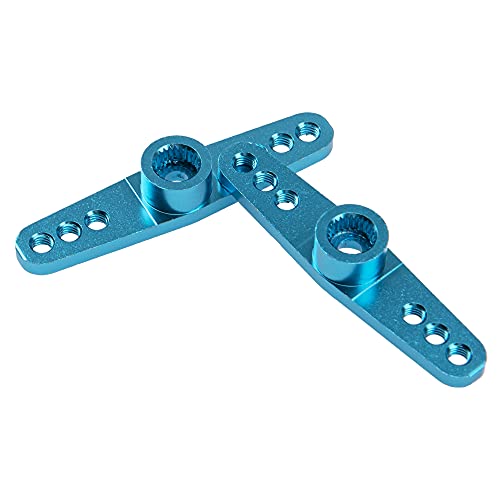 3Pack ShareGoo Aluminum Alloy 25T Servo Horn Double Arm Steering Arms Compatible with Futaba Savox Power HD HSP MG995 Servos Motor 1/8 1/10 RC Car Buggies (Blue) - color: Blue