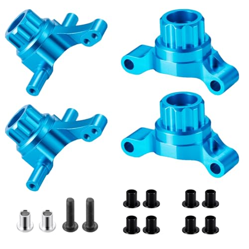 RC Aluminum TT02 Front Steering Knuckle Arm Steering Cup & Rear Stub Axle Carrier Hub Set Compatible with Tamiya TT02 1/10 RC On Road Touring Car Upgrade Parts