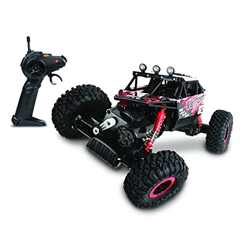 NKOK Mean Machines 1:16 2.4GHz RC Rock Crawler Venom (Red), Designed for Rough Terrain Climbing, Pistol Grip Full Function Controller, Powerful Motor - style: Venom