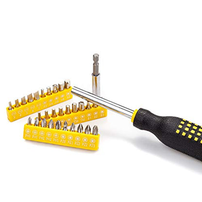 CARTMAN 218-Piece Household Tool Set, Yellow Home Repair Kit With Tool Case | Complete tool assortment for home repairs, office fixes, dorm needs, furniture setup, crafting, and everyday household fixes. - style: 218 PC