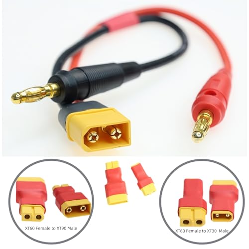 XT60 to XT30 & XT60 to XT90 Connector Adapter Kit | Female Male Plug, RC Lipo Battery, Charging Cable