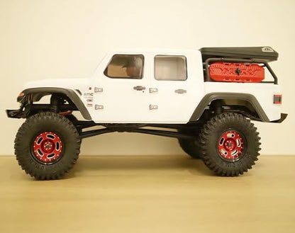 RC 1.0 Beadlock Wheels Offsets -2 Aluminum Rims for AX24 1/18 TRX4M All 1/24 Scale SCX24 Deadbolt RC Crawler Car Wheels Upgrades 4Pc (Red & Black) - color: Red & Black
