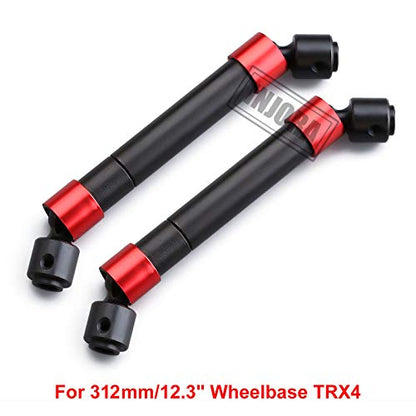 INJORA 2PCS Metal CVD Drive Shaft for 1/10 RC Car Crawler 312MM Wheelbase TRX-4 - size: For 312mm