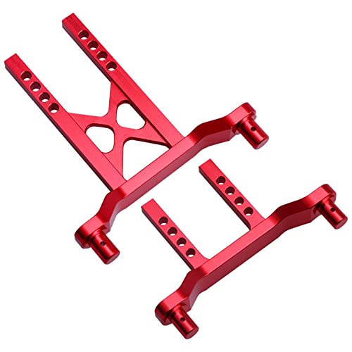 Metal Aluminum Front & Rear Body Mounts Posts for 1/18 Traxxas LaTrax Teton SST, Replace Parts 7615 (Red) - color: Red
