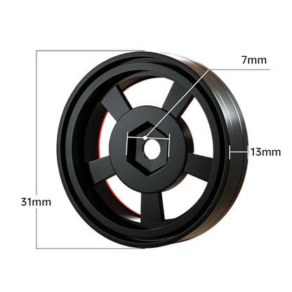 MRC 1.0 Beadlock Wheel 4PCS CNC Aluminum Wheels Rims Upgrade for 1/24 RC Crawler Car Axial SCX24 C10 Jeep Betty (Black-Blue) - color: Black-Blue