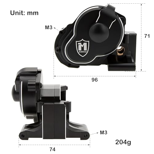 MEUS RACING Transmission Case Gearbox Housing for 272 272RTraxxas VXL 2WD Slash Bandit Rustler Stampede Drag Slash C10 Mustang 5.0 F-150 Raptor (Black) - color: Black