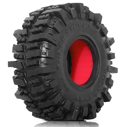 REDSPIDER • 1.9 Crawler Tires(4PCS) Silicone Rubber Insert Mud 1.9 Tires OD 4.65‘’ for 1/10 RC Crawler Car TRX4 TRX6 Axial SCX10 90046 SCX10 III AXI03007 Tamiya CC01 D90 D110