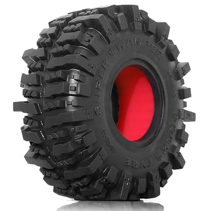 REDSPIDER • 1.9 Crawler Tires(4PCS) Silicone Rubber Insert Mud 1.9 Tires OD 4.65‘’ for 1/10 RC Crawler Car TRX4 TRX6 Axial SCX10 90046 SCX10 III AXI03007 Tamiya CC01 D90 D110