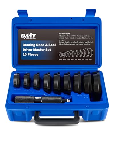 Orion Motor Tech Bearing Press Kit, 10pc Bearing Race and Seal Driver Set with Seal Driver and 9 Bearing Adapters, Seal Installer Bearing Driver Kit for Bearing Installation, with Blue Case - size: 39.5-81 mm