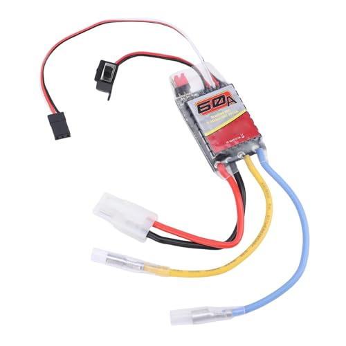 60A Brushed ESC, Auto Shutoff Low Voltage Protection, RC Speed Controller for 1/10 1/12 Cars Trucks Crawlers Boats
