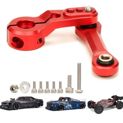 Aluminum 25T Servo Horn & Steering Linkages Tie Rod for Arrma 1/7 Infraction Felony Limitless 1/8 KRATON Notorious Outcast Talion and EXB Cars Upgrades Part,Replace #AR340061 AR330230(Red) - color: Red