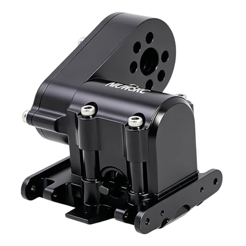 Aluminum SCX30 Transmission Assembled Gearbox with Skid Plate & Steel Gears for Axial 1/30 RC Crawler scx30 Bronco Wrangler JLU K10 Upgrade(Black) - color: Black