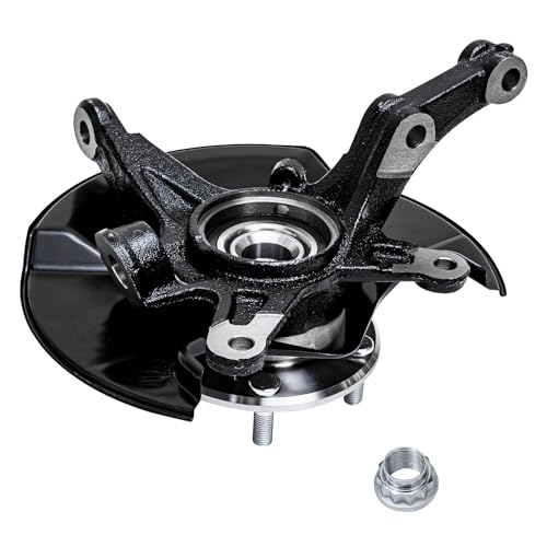 Detroit Axle - 4pc Front Steering Knuckles Kit for 06-11 Honda Civic, 2 | Disc Brake Calipers w/Bracket 2 Steering Knuckles & Wheel Bearing Hubs 2006 2007 2008 2009 2010 2011 Replacement - size: 4BU47731/Kit