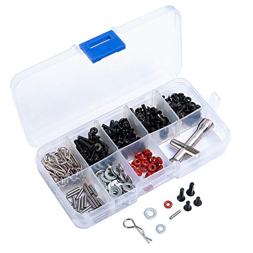 270Pcs Metal Repair Tool Screws Box Set Screws Bolt Pin Shim Gasket for HSP 1/10 Remote Control RC Crawler Car Parts