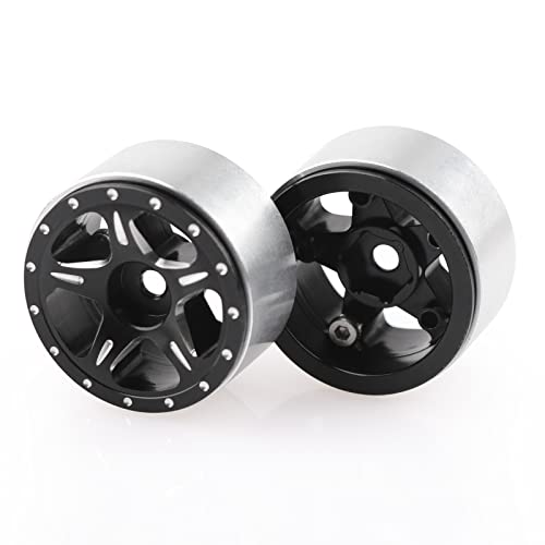 AIMROCK 1.0 Beadlock Wheels w/Brass 7mm Hex Wheel Hubs for Axial SCX24 FCX24 TRX4M 1/24 1/18 RC Crawler Upgrade Parts (Type 2) - style: Type 2
