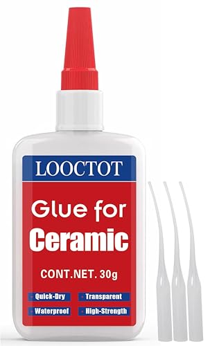LOOCTOT 30g Ceramic Glue,China Porcelain and Pottery Repair,Super Instant Glue Bonding Between Ceramics,No Smell After Cure,Waterproof Clear - style: Ceramic Glue