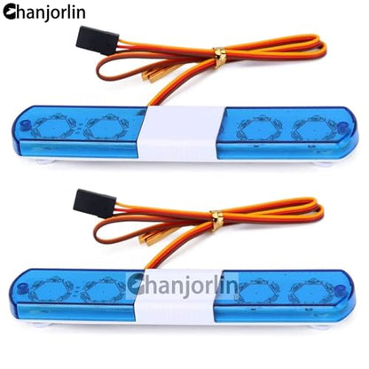 1/10 RC Car Simulation Police Lights Multi-Function Flash LED Lamp Nine Flashing Light Modes for 1/8 Crawler Off Road Rally Truck Cars HSP Traxxas Tamiya RC4WD Axial Arrma (Blue 145mm) - color: Blue 145mm