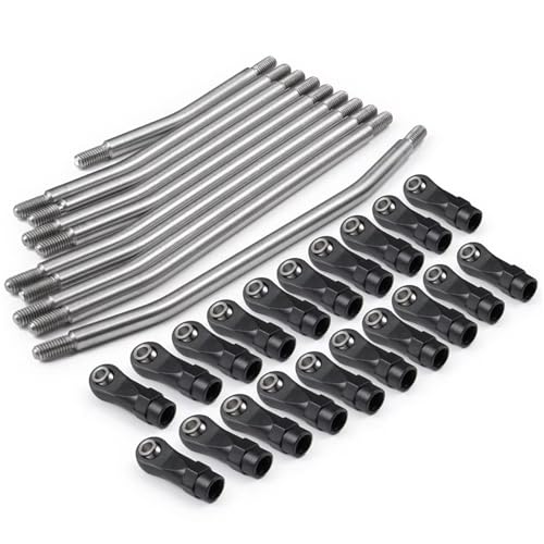 RC Car Parts for Axial for SCX10 II 90046 for SCX10 1/10 RC Car Parts 313/324mm Metal Link Rod Set Linkage Steering W/Ball End Modification RC Car Accessories(313mm) - size: 313mm