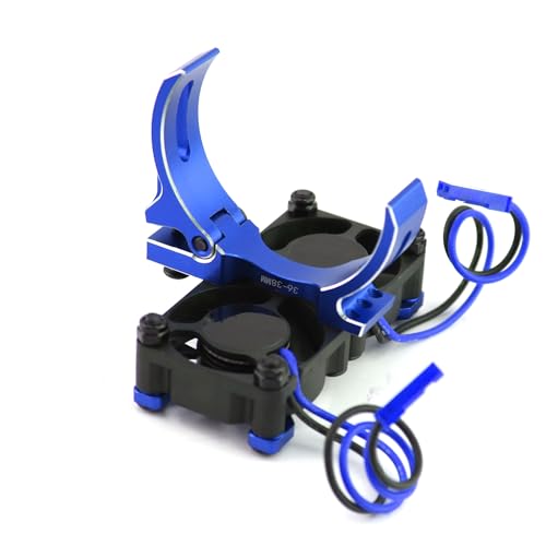 RC Motor Cooling Fan Heatsink High Speed 20000rpm Dual Fans with 36-38mm Adjustable Mount for RC 1/0 Traxxas Slash TRX4 ARRMA 3S 4S Mega 550 Axial SCX10 3650 3660 540 550 Motor Upgrade Parts (Blue)
