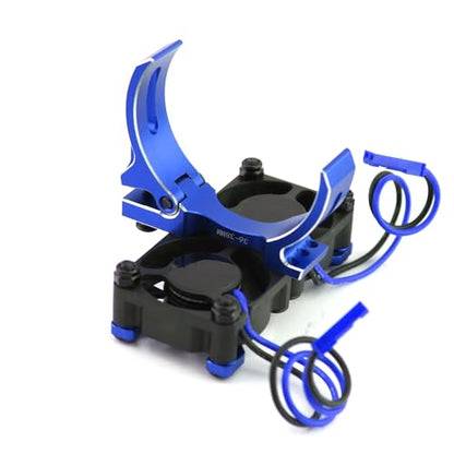 RC Motor Cooling Fan Heatsink High Speed 20000rpm Dual Fans with 36-38mm Adjustable Mount for RC 1/0 Traxxas Slash TRX4 ARRMA 3S 4S Mega 550 Axial SCX10 3650 3660 540 550 Motor Upgrade Parts (Blue)