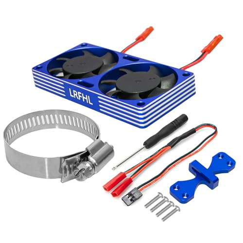 1/7 1/8 1/10 RC Cooling Fan Heat Sink with Adjustable Mount 40-50mm | for 1/7 1/8 1/10 RC Crawler Car 4284 4985 1717, 22000 RPM - style: Blue 40*40mm
