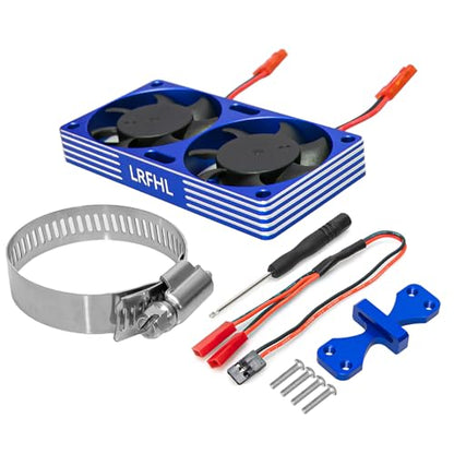 1/7 1/8 1/10 RC Cooling Fan Heat Sink with Adjustable Mount 40-50mm | for 1/7 1/8 1/10 RC Crawler Car 4284 4985 1717, 22000 RPM - style: Blue 40*40mm