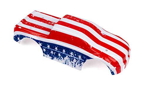 SummitLink Custom Body Compatible for T/E Maxx Shell Cover E-Maxx 1/10 Scale RC Car (Truck not Included) (Flag Strip) - style: Flag Strip