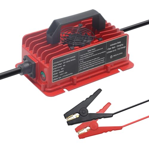 14.6V 30A LiFePO4 Battery Charger, Intelligent AC-DC LiFePO4 Lithium Battery Smart Charger for 12V (12.8V) Lithium Iron Phosphate Batteries, Support Fast Charging Waterproof IP65