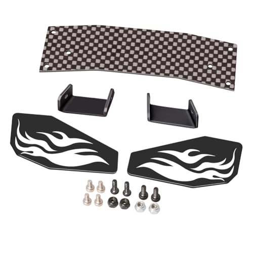1/18 RC Rear Wing Carbon Fiber RC Tail Wing Compatible with LOSI 1/18 mini-T 2.0 RC Truck Upgrades (Black)