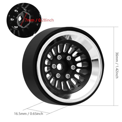 1.3" Beadlock Wheel CNC Aluminium Wheel Rim for TRX4M SCX24 1/24 1/18 RC Crawler Car Upgrade