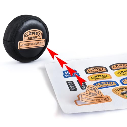 RC Mini Scale Spare Tires Cover 1/18 1/24 RC Simulation DIY Leather Spare Tires Cover Compatible with 1.0"-1.3" Wheels for SCX24 FCX24 TRX4M UTB18 RedCat (Yellow with Sticker 1Set)