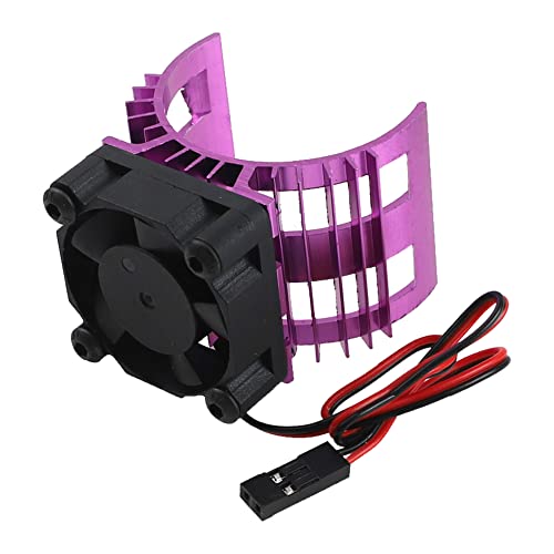 Share Goo Alloy Heat Sink Heatsink with 5V Cooling Fan for 1/10 Car 540 550 3650 Size Brushless Engine Motor RC Car Truck Buggy Crawler (Purple)